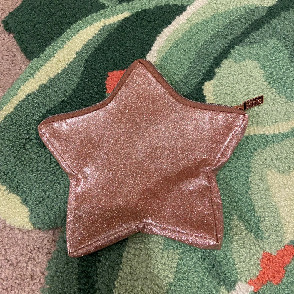 Tarte Pink Glitter Star Shaped Makeup Bag NWOT